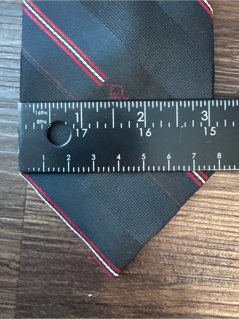 Vintage Christian Dior Men’s Black Red Stripe Neck Tie